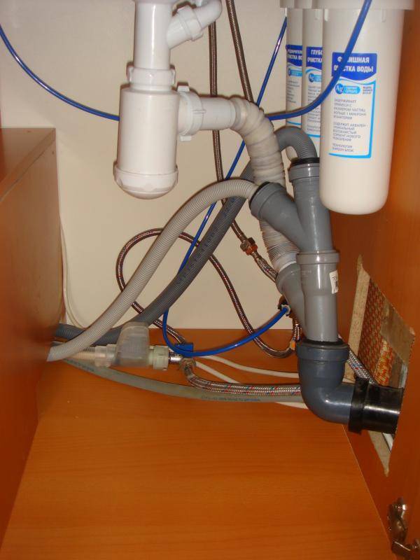Подключение посудомоечной машины к канализации и водопроводу
