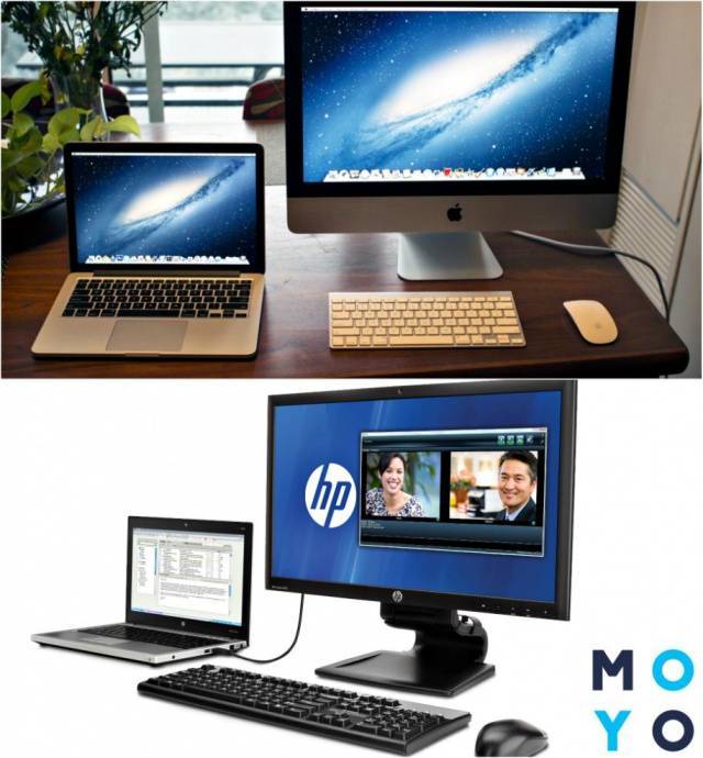 Несколько способов подключить монитор к ноутбуку: через hdmi, vga, usb, чтобы были два разных изображения
