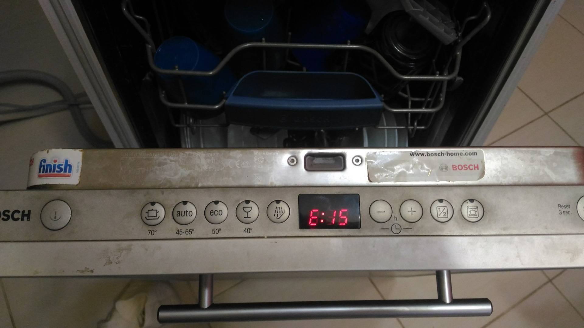 Как исправить ошибку е15 в посудомоечных машинах bosch и siemens - расписываем все нюансы