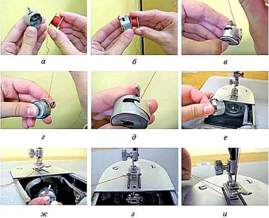 Как правильно заправить нитку в швейную машинку?