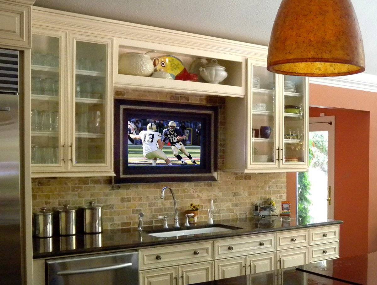 Дизайн кухни с телевизором: варианты размещения и готовые идеи дизайна (50 фото) | современные и модные кухни