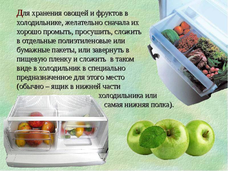 Правильное хранение продуктов в холодильнике дома
