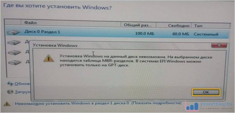 Решение проблемы с gpt-дисками при установке windows