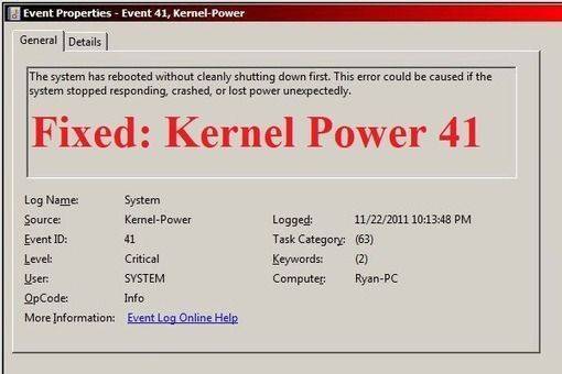 Ошибка kernel-power код события 41 категория задачи 63 на windows 7 – что делать