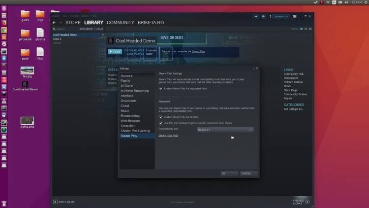 Запуск windows игр в linux через steam play