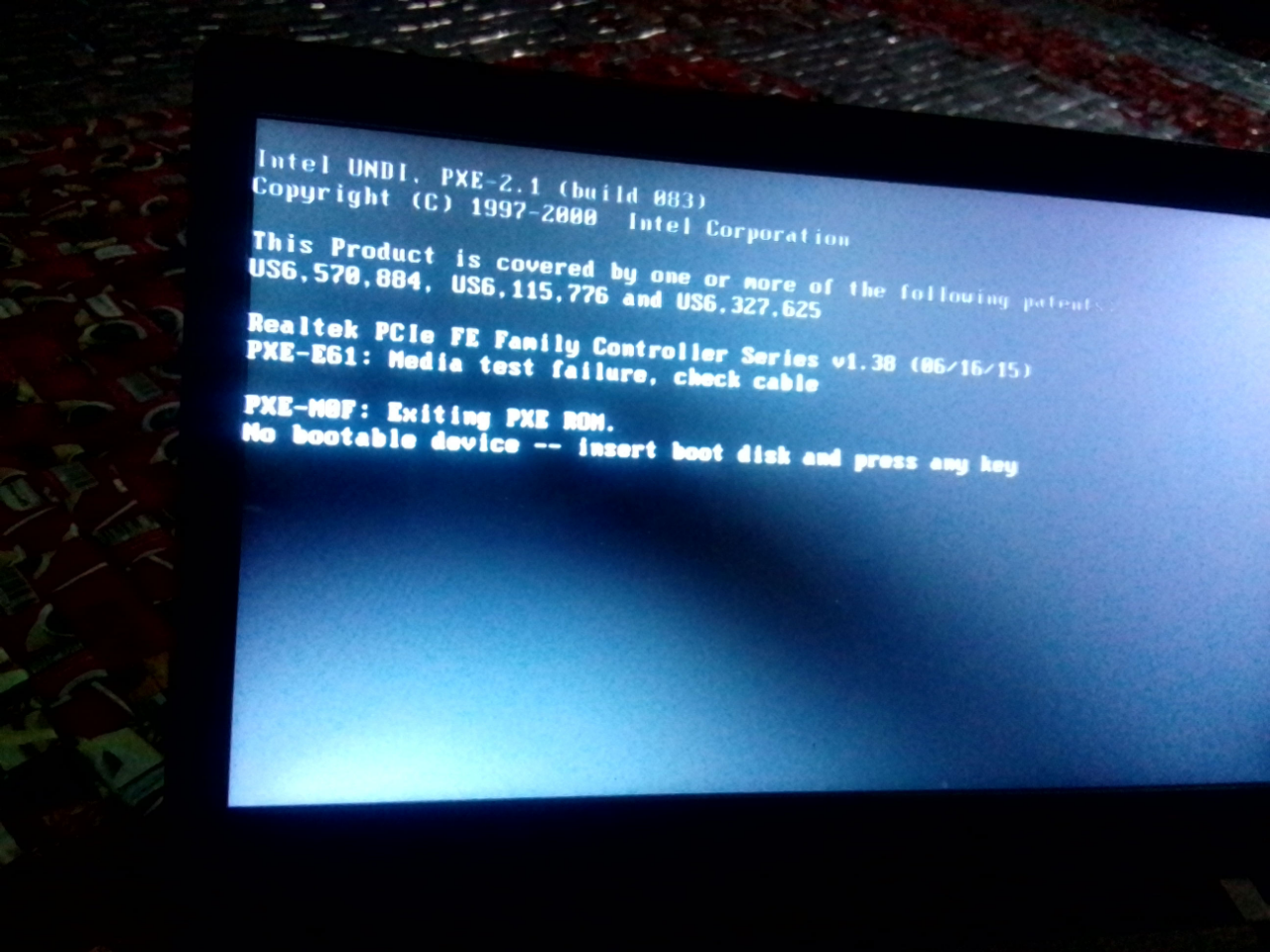 How to fix no bootable device error
