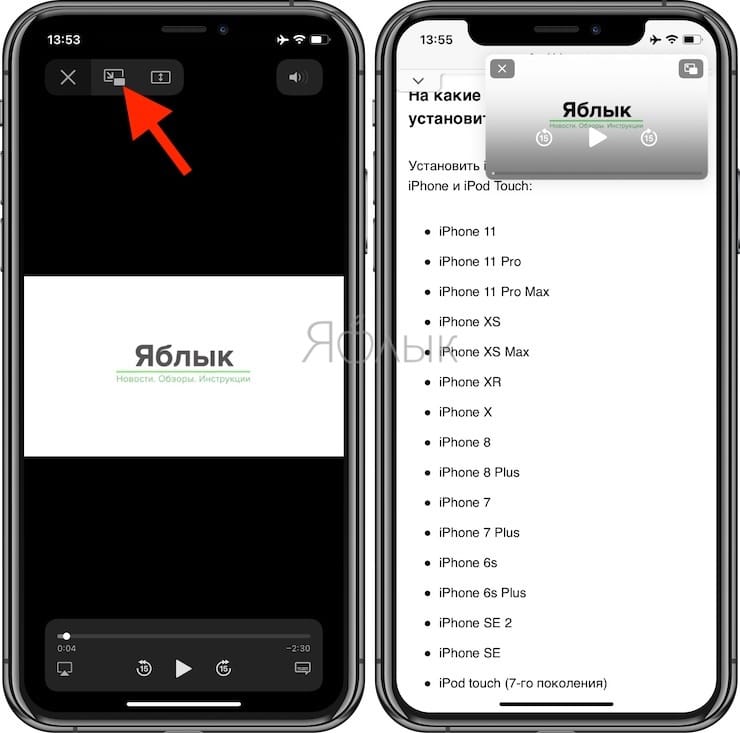 Как сделать режим картинка в картинке в ютубе на айфоне