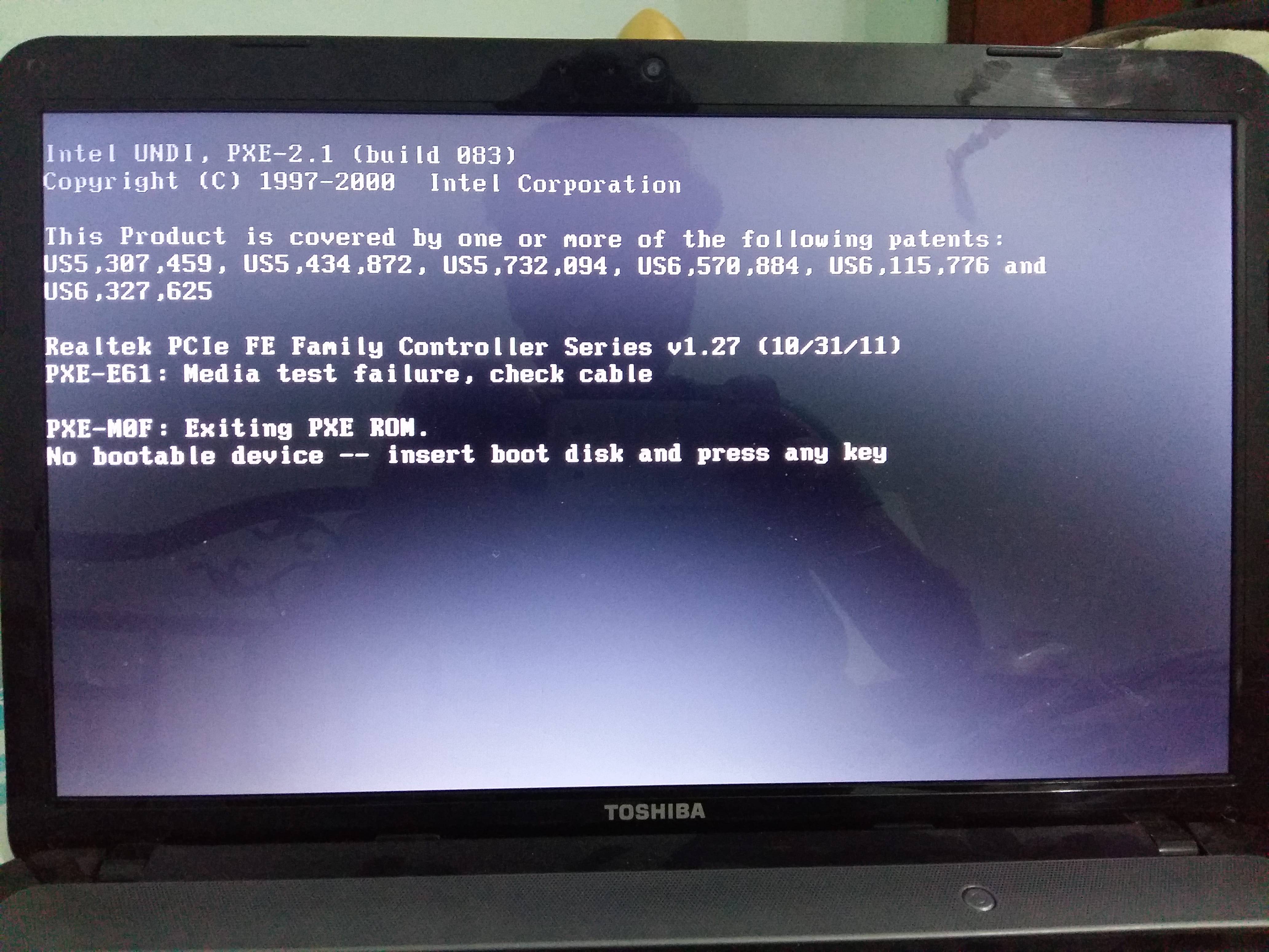Что делать, если ноутбук пишет «no bootable device»