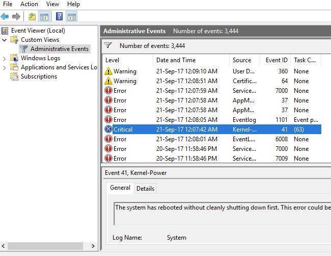 Fix: kernel power error 41 (63) in windows 10