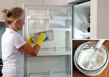 Чем мыть холодильник внутри от пятен и запаха?