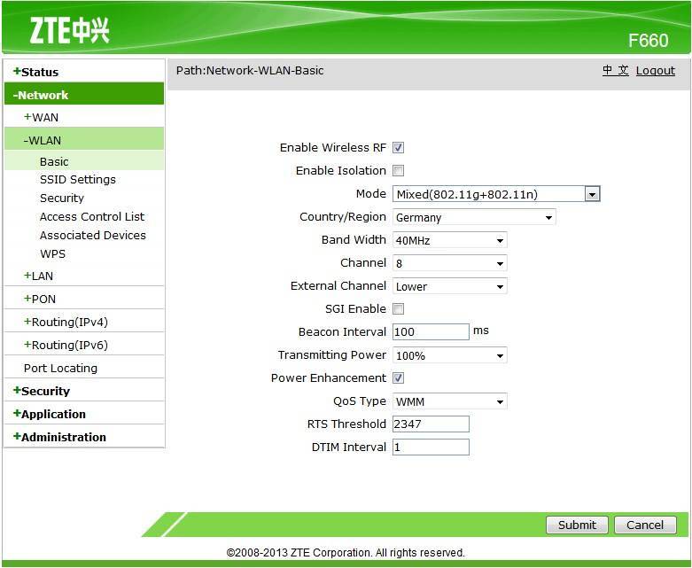Zte zxa10 f660, настройка роутера, пароль администратора и wi-fi