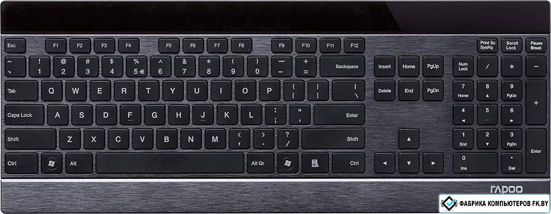 Rapoo wireless ultra-slim touch keyboard e9270p black usb